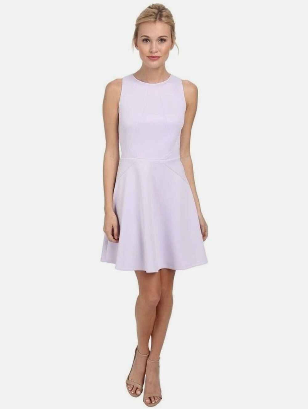Ted Baker Sleeveless Lavender Fit-and-Flare Dress Size 0